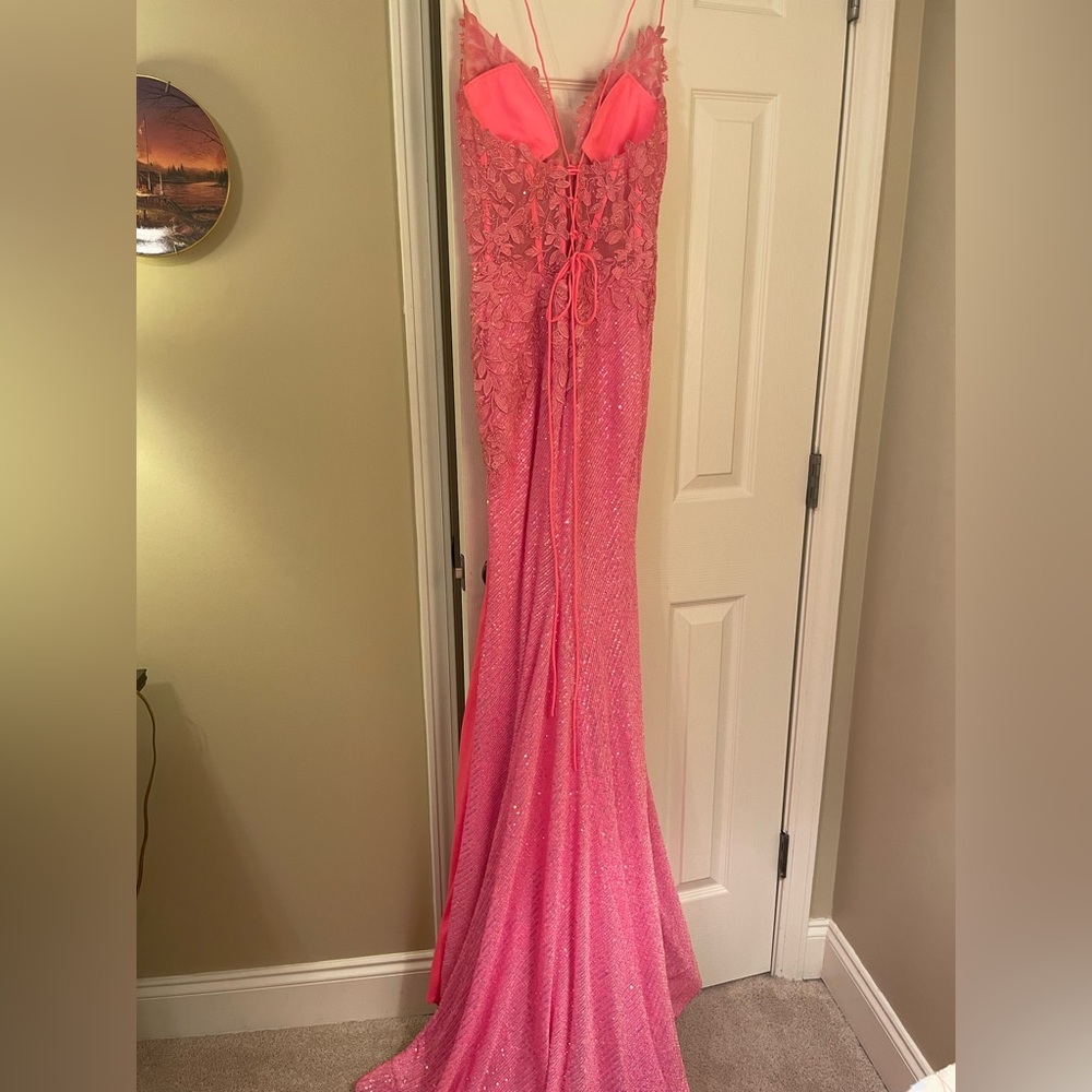 Flirt Prom & Pageant Amarra Pink Corset Prom Dress - Picture 7 of 15